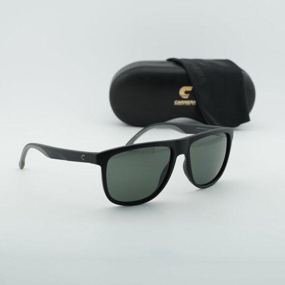 CARRERA 8059/S 0003 UC Square Sunglasses - Black/Green Polarized